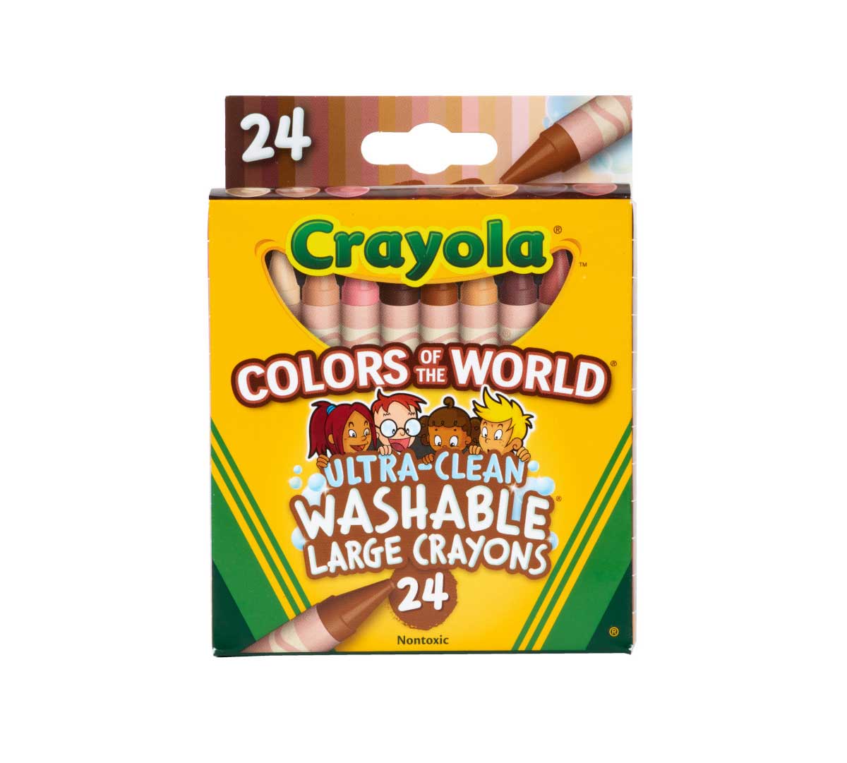 Crayola Ultra-Clean Washabe Large Crayons - Assorted, Almond, Rose, Gold - 24 / Pack