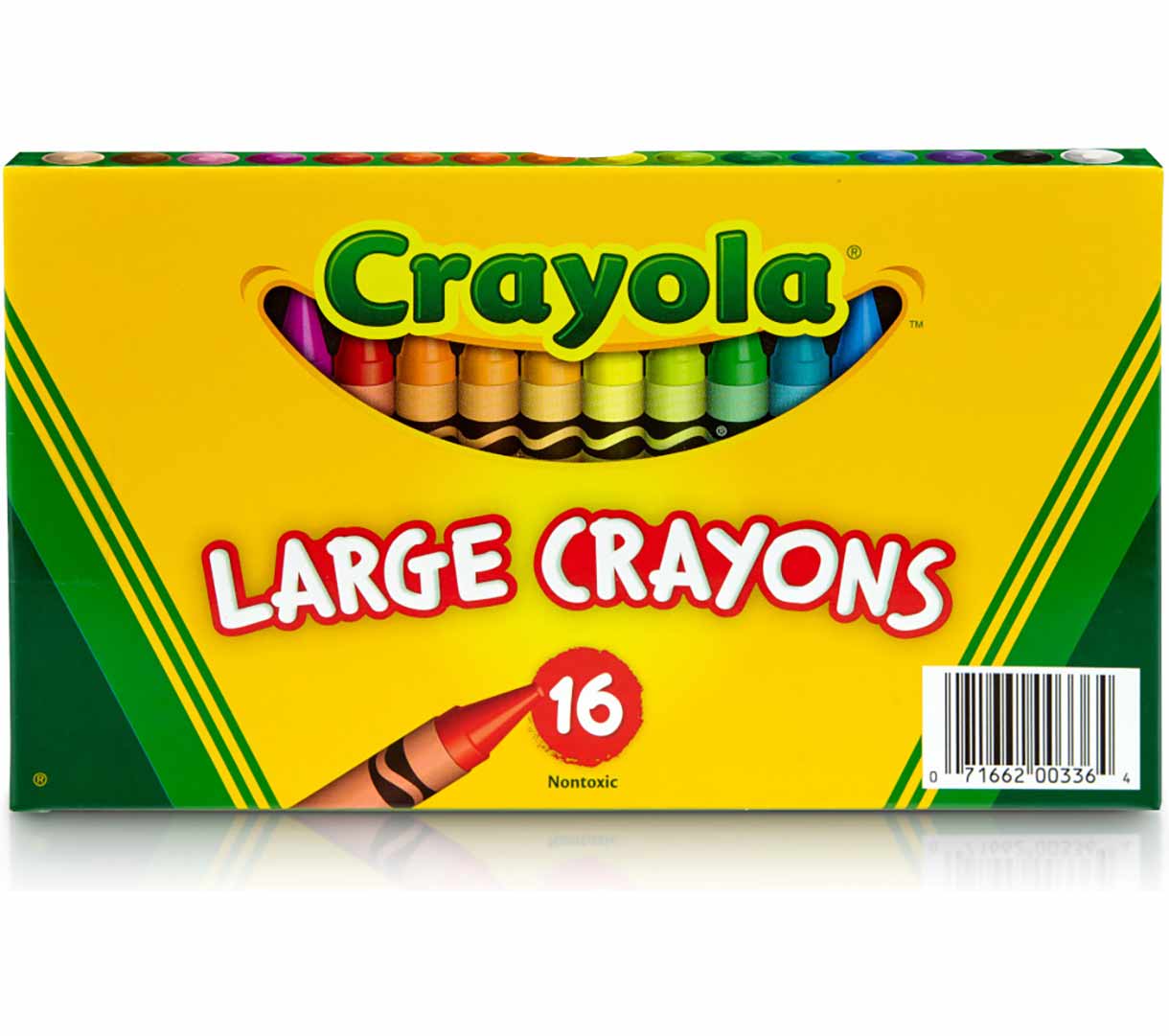 Large Crayons, Lift Lid Box, 16 Colors/Box