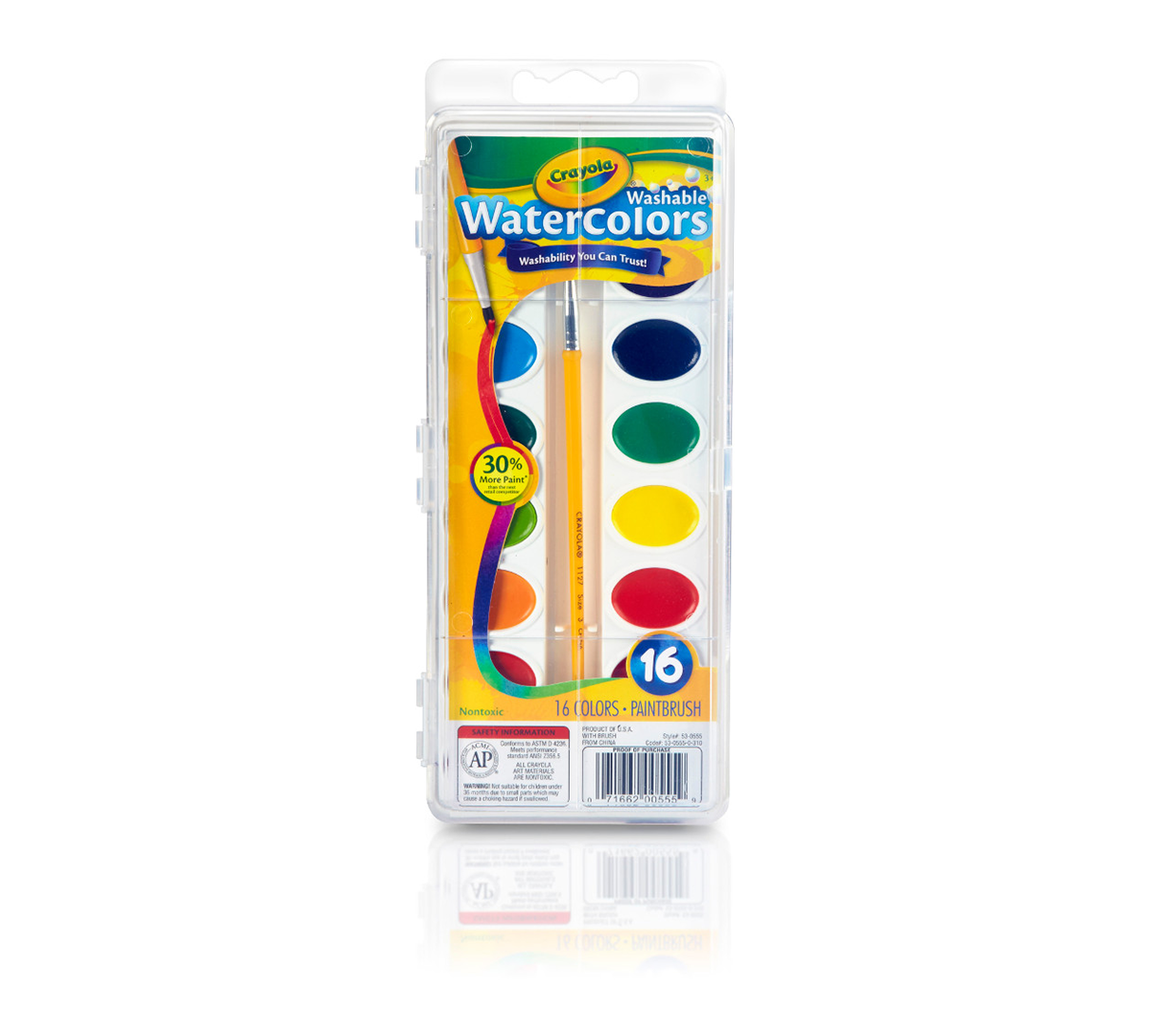Crayola Washable Watercolors, 16 Count - 2 Per Case
