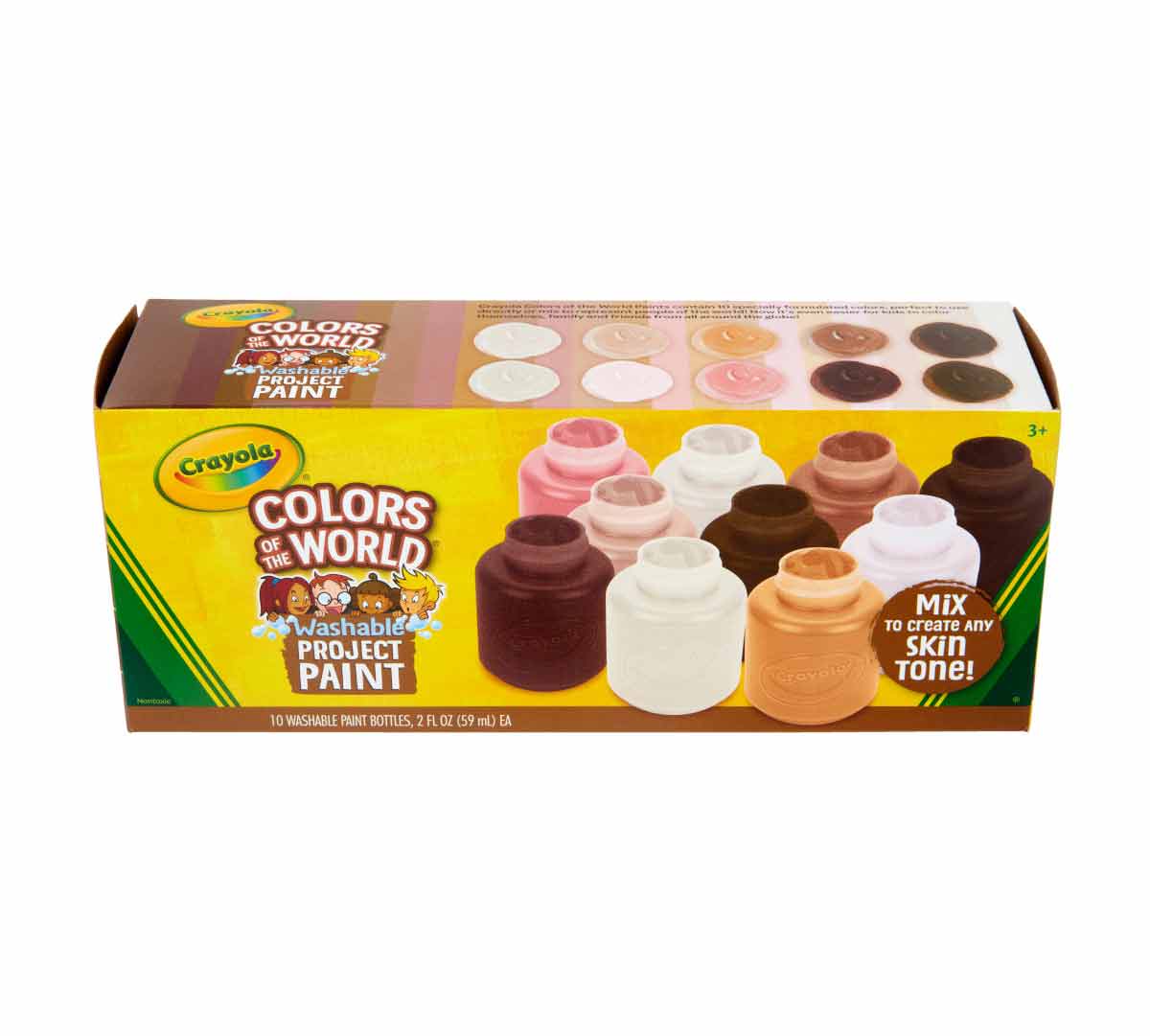 Crayola Colors of the World Washable Kids Paint - Liquid - 2 fl oz - 10 / Pack - Assorted