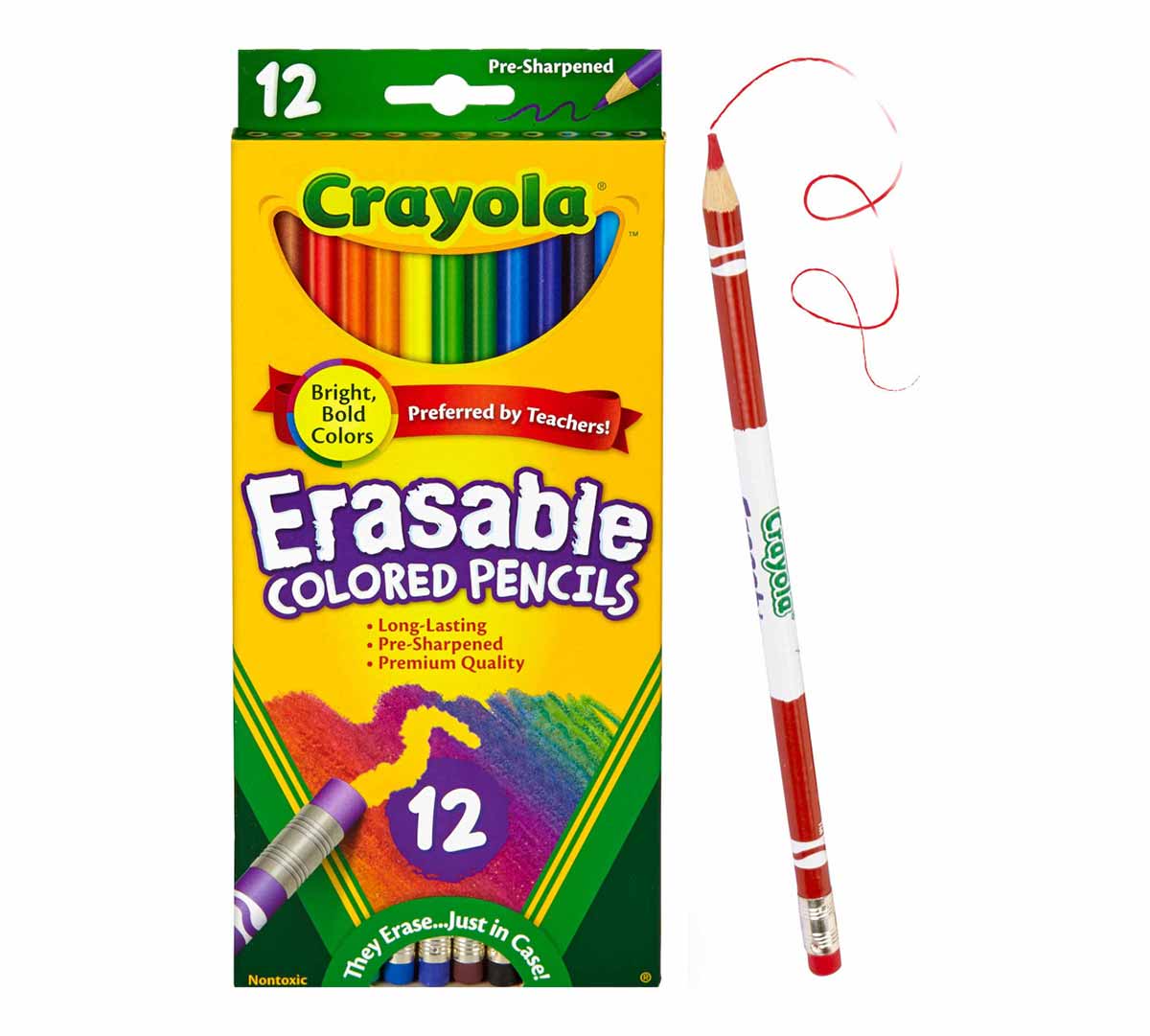 Crayola Erasable Colored Pencils - Assorted Lead - 12 / Set