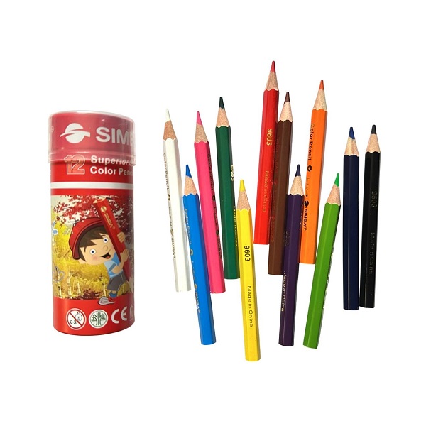 Wooden Color Box Circular SIMBA 12 Short Colors